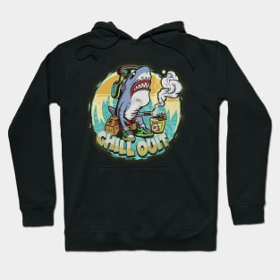 Pop Culture Shark in Hip Hop Gear Hoodie